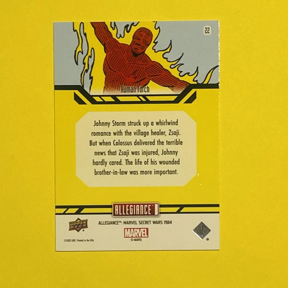 2024 Upper Deck Marvel Allegiance‎ Secret Wars Human Torch #22 Base Card